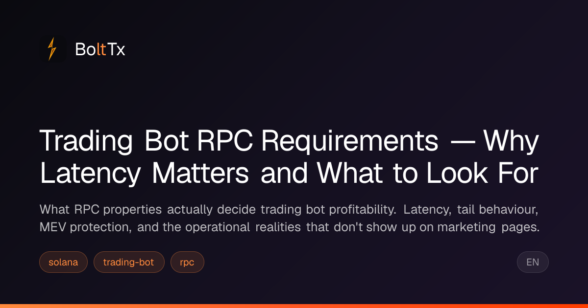 Trading Bot RPC Requirements — Why Latency Matters and What to Look For ...